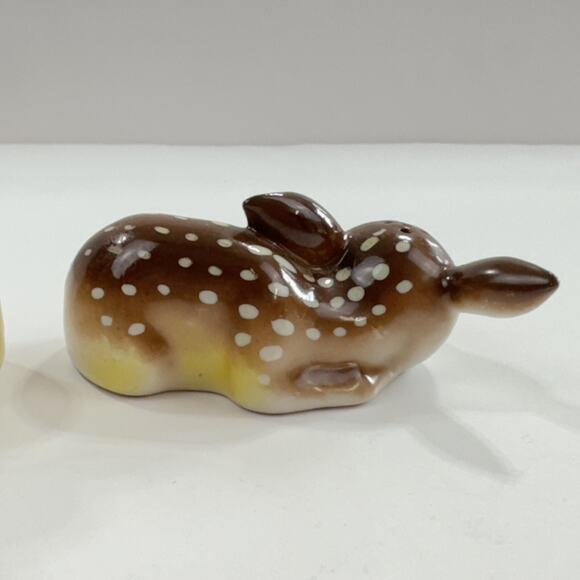 Vintage Spotted Fawn Salt & Pepper Shakers Occupied Japan Baby Deer San Diego - Picture 6 of 14